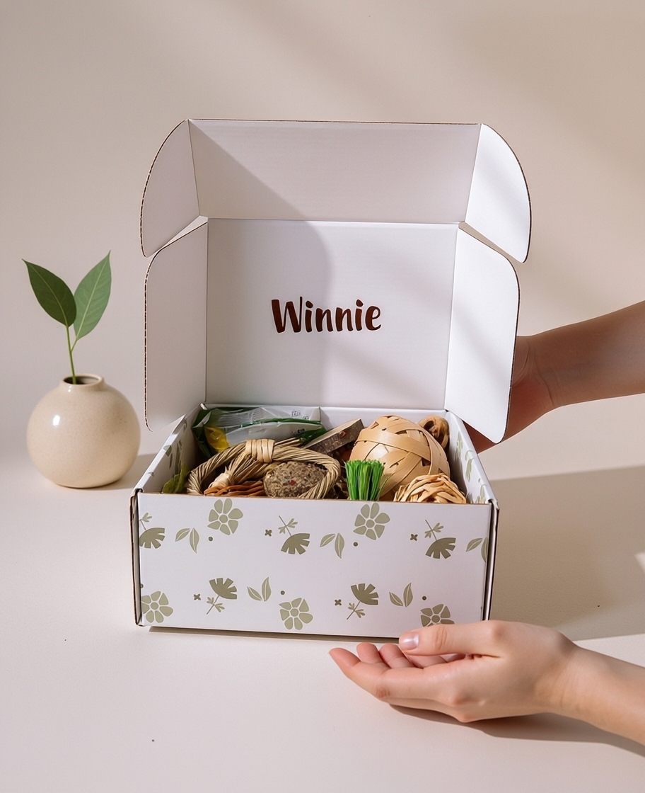 Box La Maison Winnie personnalisée avec le prénom du lapin
